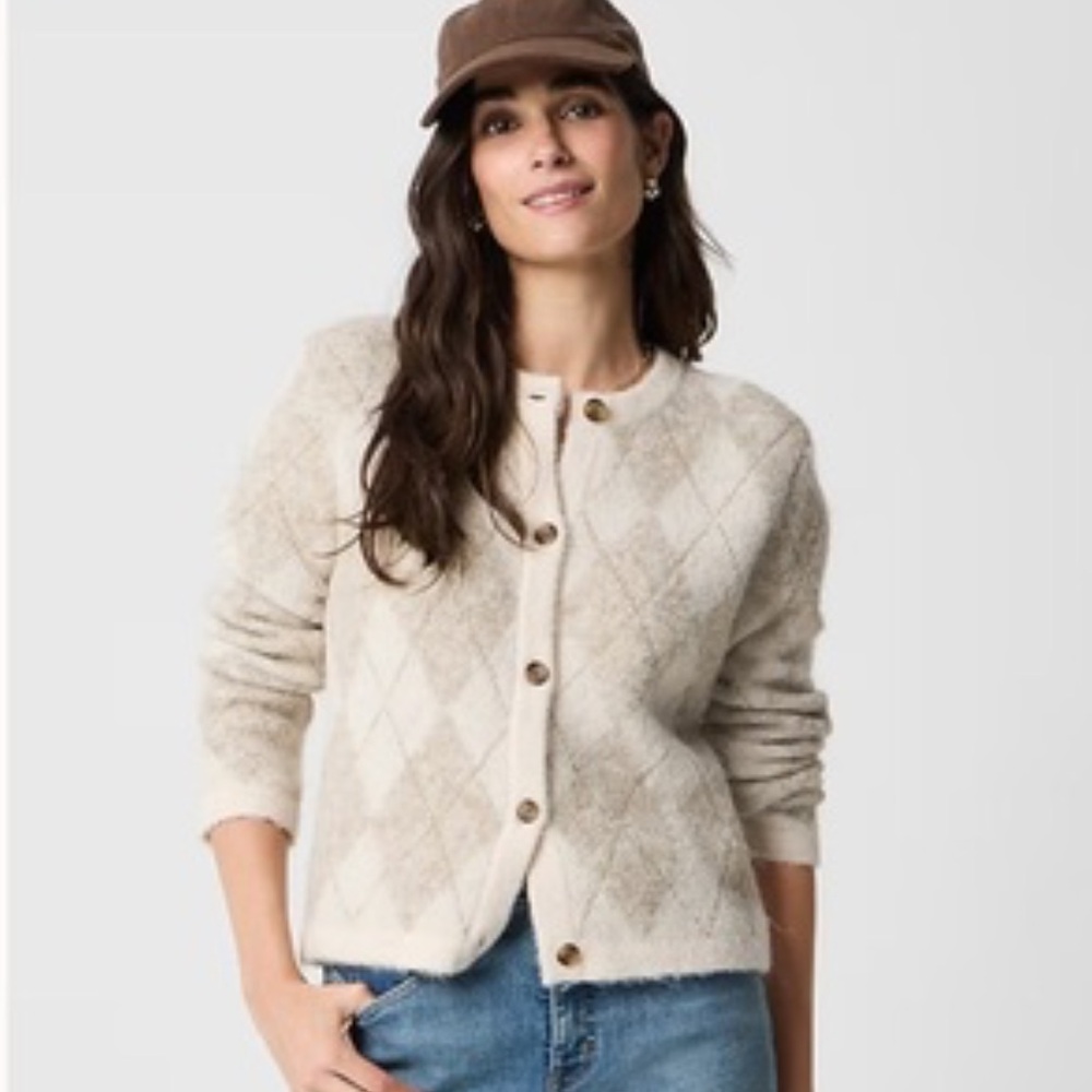 J Crew argyle cardigan sweater